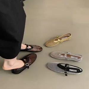 망사 그물 찍기 여름용 시스루 발편한 발레리나 댄스슈즈 무용슈즈 댄스신발 라인댄스부츠