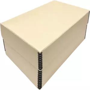 Lineco Tan 힌지 뚜껑 사진 상자 5.5 x7.75 x12 브 산이 없음 최대 1100장의 4x6 또는 5x7 물 예술품을