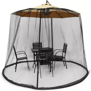 야외 파티오 캠핑 우산 7.5-1 1FTJVLJVL(블랙)에 적합한 지퍼 도어와 물 튜브가 있는 파티오용 모기장