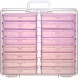 파티 클럽 오브 아메리카 4 x6 사진 보관함 손잡이 및 공예품 16 내부 케이스 대형 그라디언트 핑크 시리즈