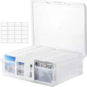 손잡이가 달린 NK 사진 보관함 4인치 x 6인치 케이스 공예품 정리함 16 내부 예술 바느질 스티커