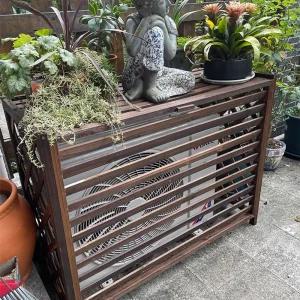 에어컨실외기커버 실외기그늘막 나무 선반 통풍구 부식방지