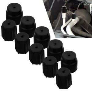 토벤본 10 PCS 자동차 에어컨 밸브 코어 수리 커버 키트, 13mm 로우사이드 및 16mm 하이사이드 압력 포트 캡, 교체 유지보수를 위한 AC 시스템 충전