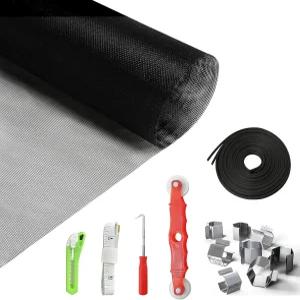 창문 스크린 수리 키트 48 x118 - 집 및 도어를 위한 전체 도구 세트 교체 파티오용 슬라이딩 내구성 있는