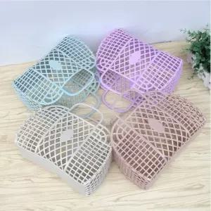 어린이 장난감 바구니 피크닉 수납함 조립식 플라스틱 시장 가방 미니백