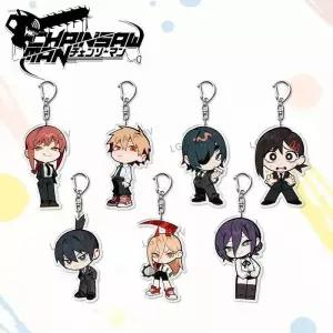 레제피규어 주술회전 애니메이션 키체인 여성용 체인소맨 아크릴 맨파워 키링 친구 레제