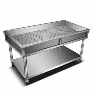 물빠짐 테이블 식품 카트 업소용 채소 작업대 대형 타공 야채 건조 공장 주방 분류테이블