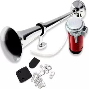 베이그웨이 12V 라우드 싱글 트럼펫 에어 혼 슈퍼 150DB 트레인 경적 압축기 키트 - 자동차 릴레이 트럭