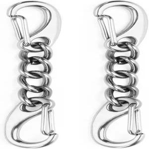 JIPIMON 메탈 도그 칼라 안전 클립 프롱 핀치 카라비너로 부드러운 리드를 위한 2팩 스테인리스 스틸 백업