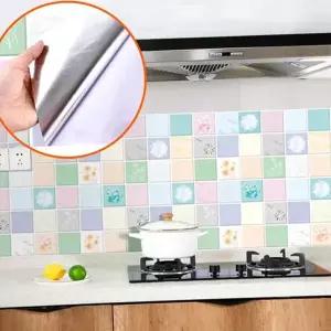 욕실 타일 시트지 인테리어 싱크대 방수 주방 타일 시트지 필름 기름때 벽지 부착
