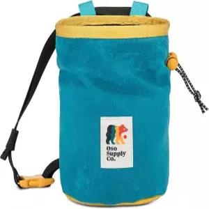 Oso Supply Co - 캔버스 초크 백 볼더링 암벽 등반 헬스장 역도용 지퍼 포켓 및 메쉬 파우치 방수 조절