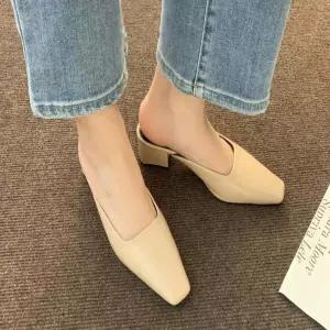 로퍼 블로퍼 운동화 여성 페미닌 사각코 뮬 로우힐 슬리퍼