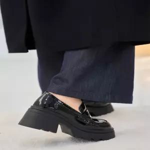 로퍼 블로퍼 운동화 여성 2컬러 블랙 무광 유광 통굽 가보시 구두