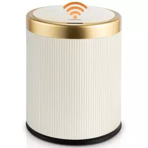 약 13.2리터 모션 센서 터치리스 욕실 휴지통 방수 스마트 플라스틱 쓰레기통 뚜껑 포함 주방 침실 거실