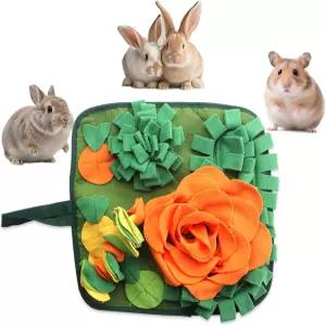 QMoveltyF 토끼 채집 매트 작은 동물을 위한 스너플 기니피그 햄스터 강아지 친칠라 고양이 17.7인치