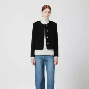 [백화점정품] CC콜렉트 캐시미어 블렌드 칼라리스 핸드메이드 자켓C254MSG151