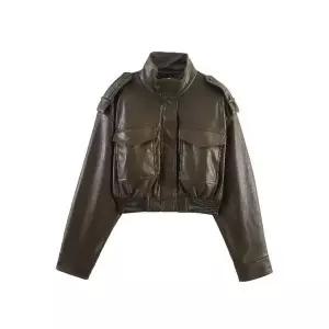 여성 데일룩 재킷 가죽 인조 쇼트 점퍼 코트 DAOL1