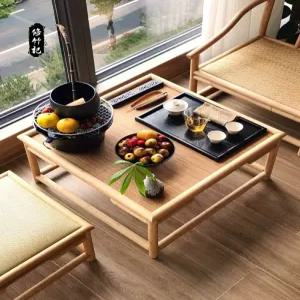 전통 테이블 일본식 다다미 등나무 좌탁 탁자 원목 찻상 다과상