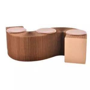 접이식 종이의자 스툴 벤치 골판지 크래프트 벌집구조 로비 휴대용 좌석