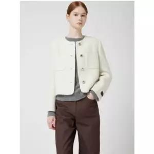 [백화점정품] CC콜렉트 알파카 블렌드 칼라리스 핸드메이드 자켓C254MSG152