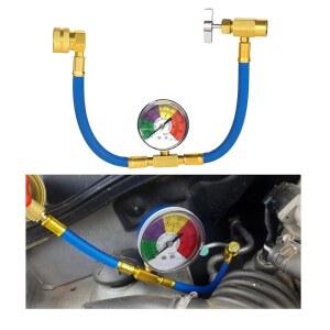 SHMZK R134A AC 냉매 충전 호스 키트, 압력 게이지가 있는 1/2인치 캔 오프너, 자동차 가정용 에어컨 시스템용 호스, 액세서리