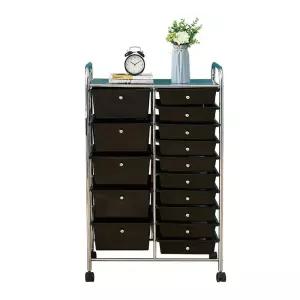 이동식 바퀴 카트 거실용 플라스틱 투명 슬림 캐비닛 철제 트롤리 서랍