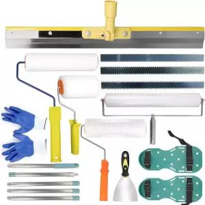 업그레이드된 셀프 레벨링 시멘트 키트 에폭시 바닥 스파이크 롤러 페인트 건설 슈즈 스테인리스