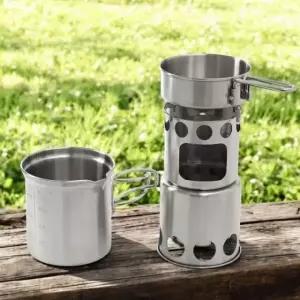 냄비 백패킹 스토브 코펠세트 미니 1-2인용 우드 낚시 캠핑