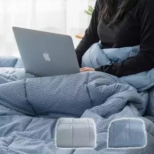 TBZ 큐빅 워싱 피치가공 간절기 이불베개세트SS 블루