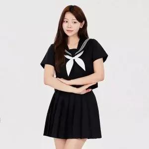 TBZ 블랙 마린셔츠 플리츠치마 세라복 세트(반팔) 교복 학