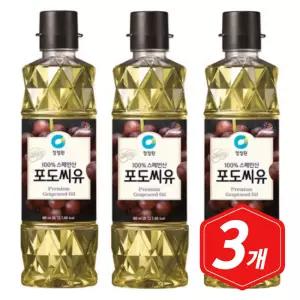 청정원 포도씨유 900ml x 3개 식용유 기름