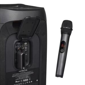 노래 고 무선 소형 마이크 시스템 UHF 재충전용 호환 2 채널 노래방