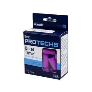 [미국배송] 플렌츠 프로텍스 폼 이어 플러그 수면 코골이 시끄러운 소음 여행 콘서트 건설 공부 작업 촬영 NRR 33 보라색 일회용 케이스 포함 10쌍 미국산