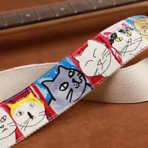 기타 스트랩 통기타 베이스 펑크스타일 어깨끈 고양이 일렉