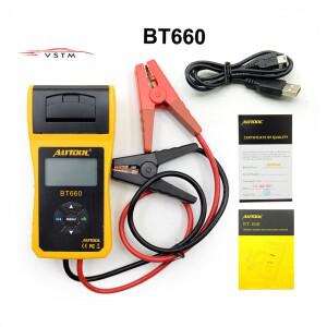 AUTOOL 자동차 배터리 부하 테스터, 프린터 포함, BT660 다국어 디지털 CCA100-3000, 12V, 신제품