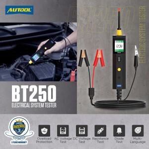 AUTOOL BT250 자동차 회로 분석기, AC 전기 시스템 진단 테스터 도구, LED 디스플레이 6-30V
