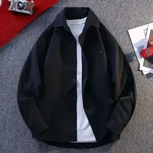 호크아이 남성용 캐주얼 봄가을 상의 빅사이즈 패션 긴팔 솔리드 데일리룩 셔츠 KUK3