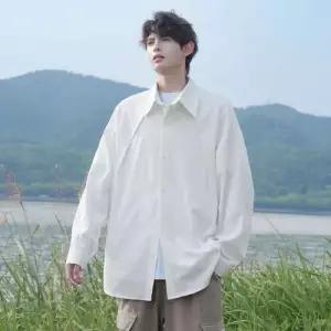 호크아이 캐주얼 남자 봄여름 긴팔 셔츠 코트 빅사이즈 데일리룩 솔리드 KUK2