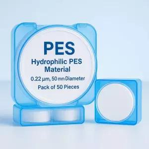 친수성 PES 미세 다공성 필터 멤브레인 0.22 m 50mm 고순도 저단백 결합 고유량 실험실 필터링용