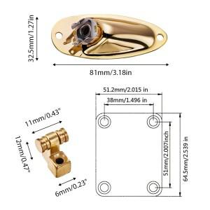 일렉트릭 기타 스트링 롤러 거치대 금속 호환 액세서리 보트 오디오 케이블 잭 홀 플레이트 넥 장착 나사