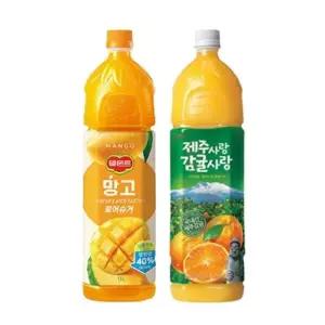 한번에먹자 델몬트 1.5L 과즙음료 2종 / 망고 2개 + 제주사랑감귤사랑 2개 / 총 4개