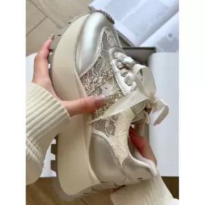 웨딩 슈즈 발편한 통굽 웨딩운동화 레이스 운동화