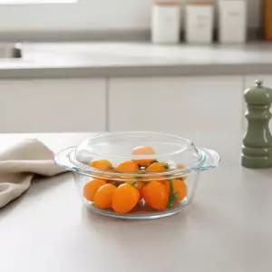 써니 내열유리 원형 밀폐용기 1000ml 오븐 전자  겸용 그릇