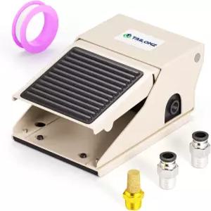 테일론즈 공압 1/4 NPT 풋 페달 밸브 키트 3way 2 위치 나사형 고무 미끄럼 방지 압력 조절 FV320 6mm 피팅