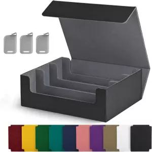 UAONO 트레이딩 카드 보관함 10개의 칸막이와 3개의 스토퍼가 있는 1800개의 슬리브 MTG PTCG 유지오