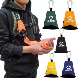 국내생산 액트 휴대용 캠팩타올(대) 45x45cm 등산수건 캠팩타올 컴팩 고리수건 극세사 등산 땀 수건