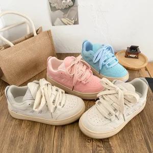 여성신발 봄가을 라텍스 깔창 통굽 플랫폼 라운드 빈티지 플랫슈즈 심쿵해외구매