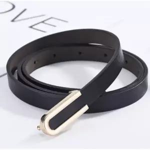 여성 패션 원피스 정장 얇은 슬림 가죽 허리띠 벨트 골드블랙