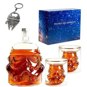 위스키 디캔터 세트와 안경 및 스타 오프너 주류 형제 아빠 남자친구 남편 발렌타인 남성 크리스마스 생일, 기념일 선물
