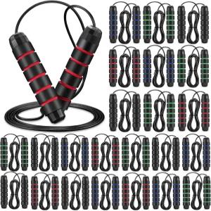 남성 여성용 폼 핸들이 있는 하이드렌 24피스 점프 로프 볼 베어링 스피드 벌크 조절식 줄넘기 유산소 운동